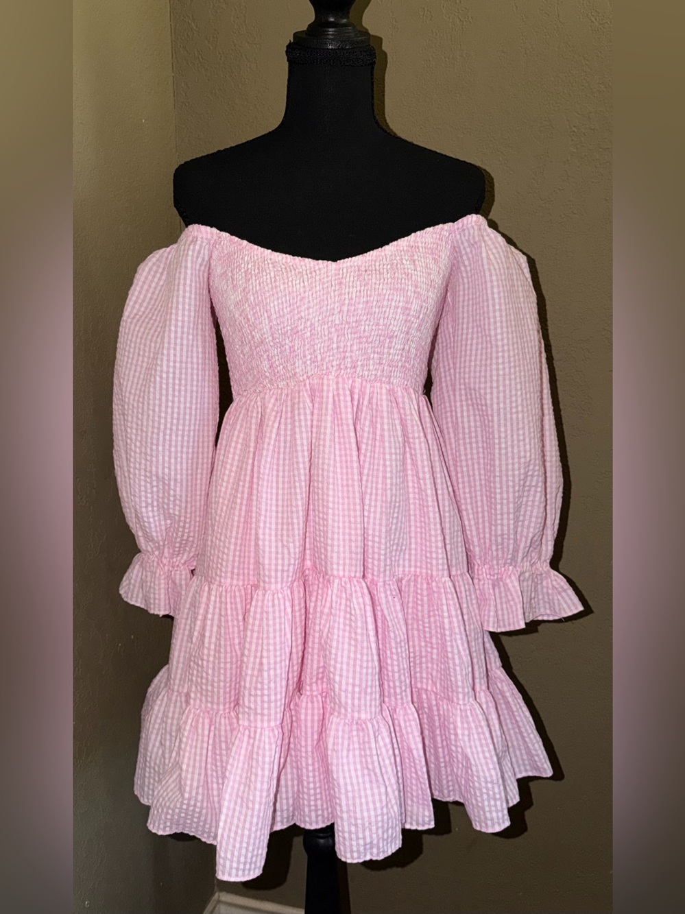 Sassy Shortcake - gingham babydoll mini dress, size small